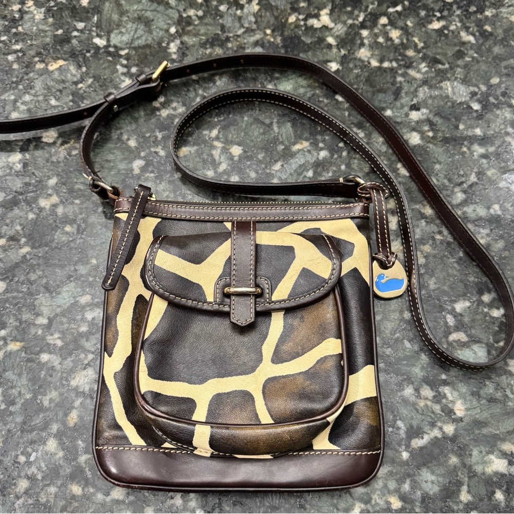 Dooney & Bourke Authentic Leather Crossbody Purse | Giraffe Print
